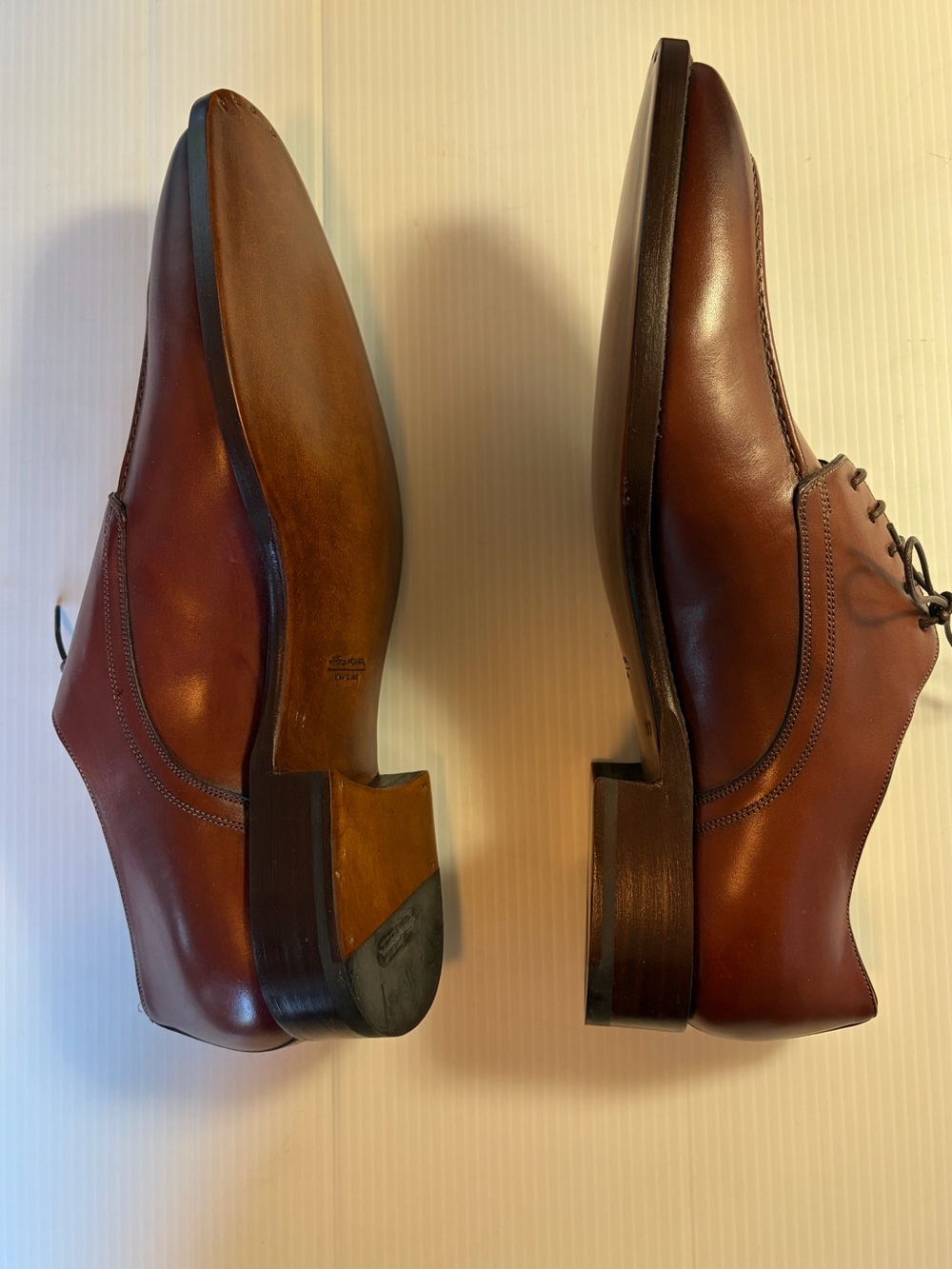 Santoni Chestnut Brown Leather Oxford Shoes - Picture 4 of 6